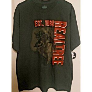 Realtree  Forest Green  T-Shirt  Dog Carrying A Duck Men's Tee Size XL